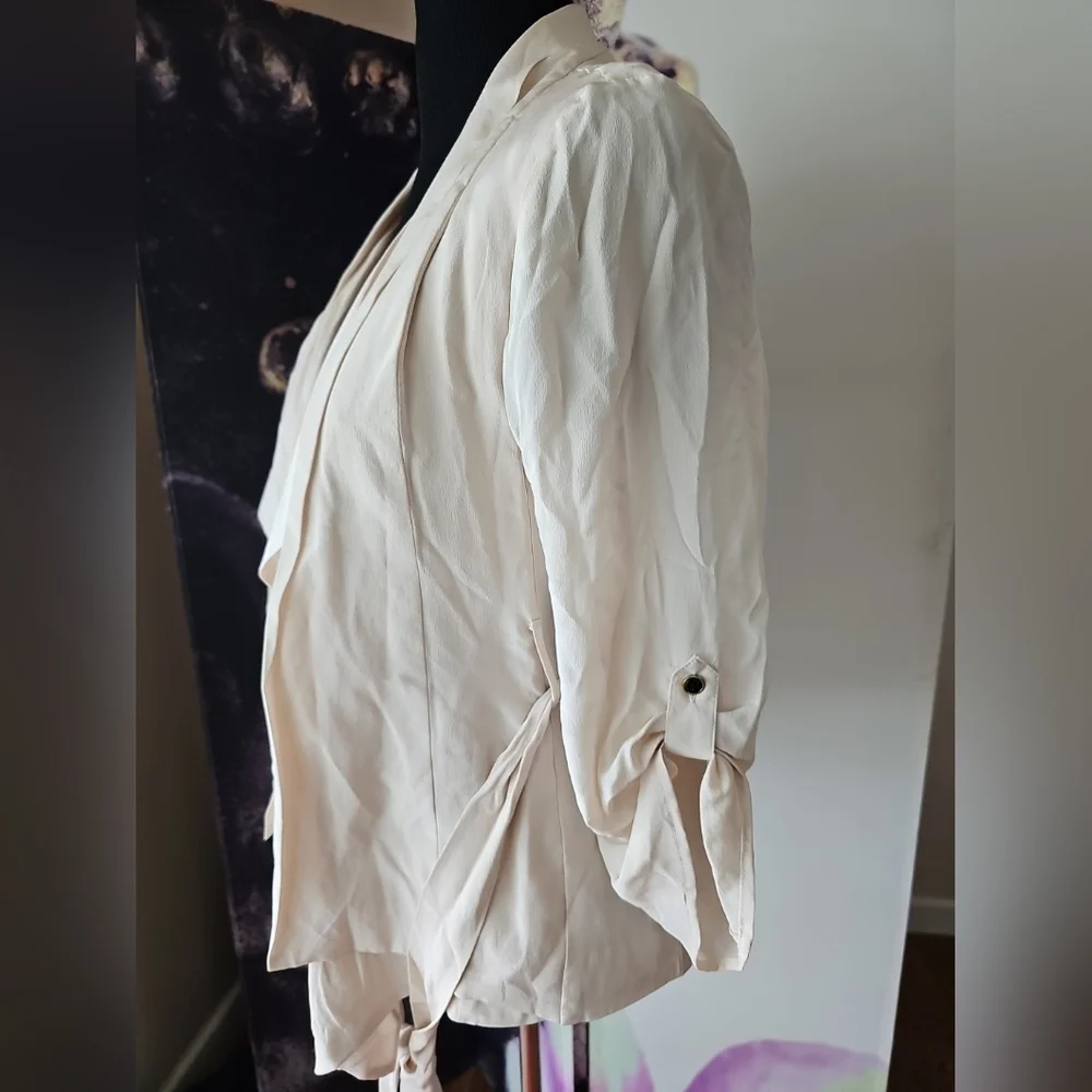 YUMI KIM Women's Belted‎ Attached Layer Waterfall Flyaway Jacket Topper Size S